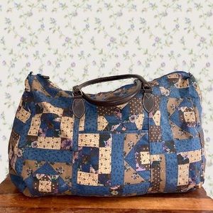 Vintage 1980's Patchwork Floral Gitano Duffle Bag